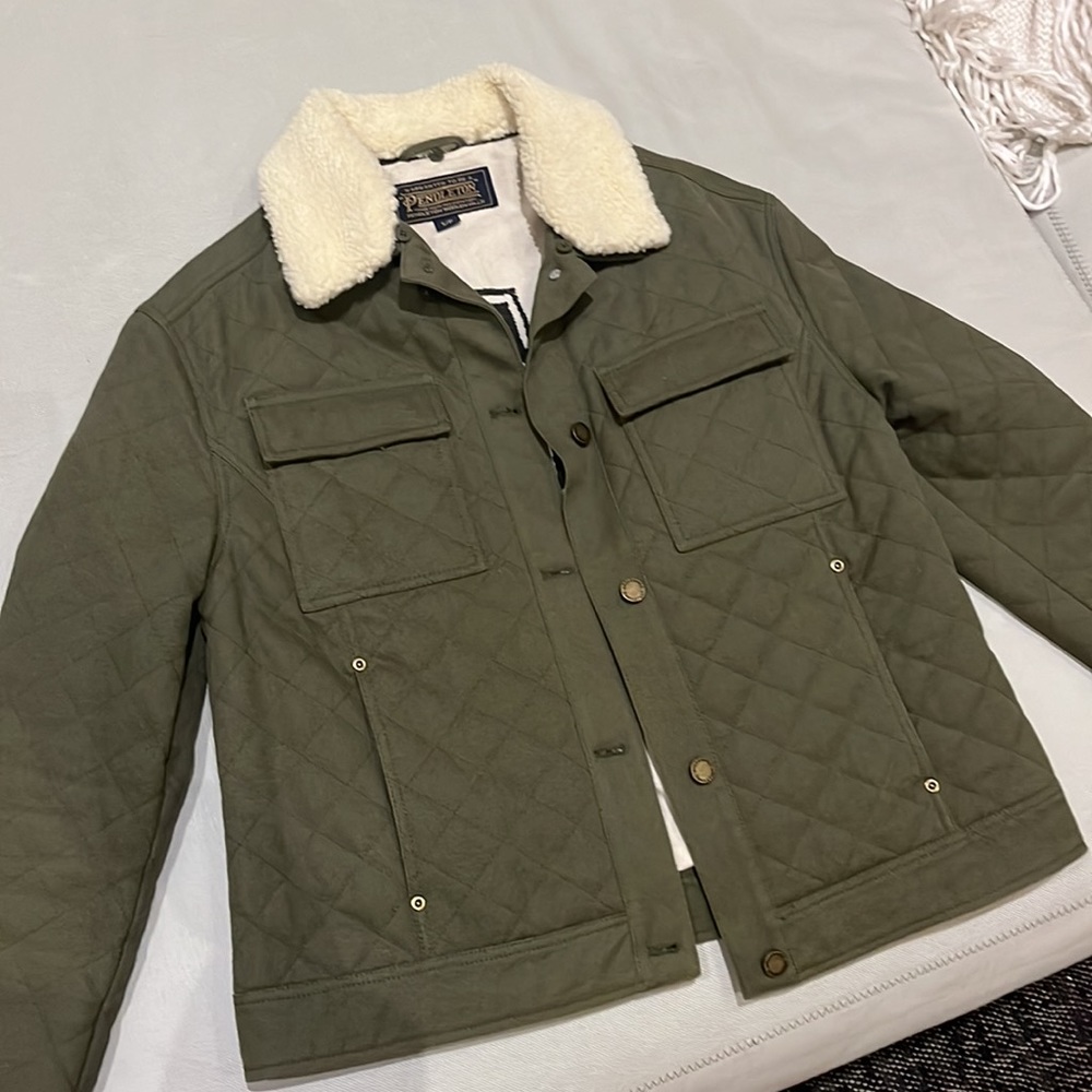 Pendleton Sidney Barn Faux Shearling Trim Coat small